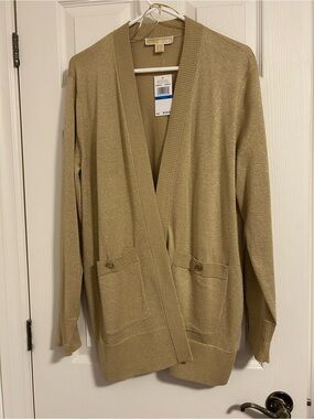 Michael Kors Metallic Gold Cardigan
